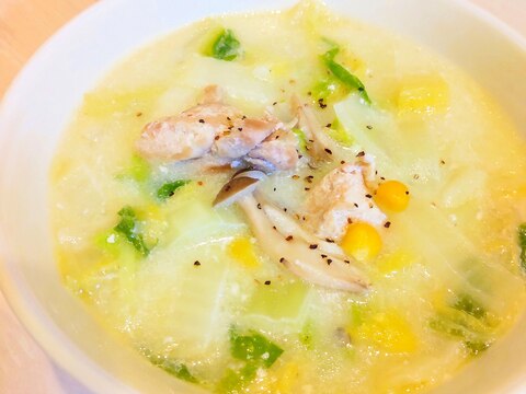 【冷蔵庫整理】鶏肉と白菜のミルクスープ【簡単】
